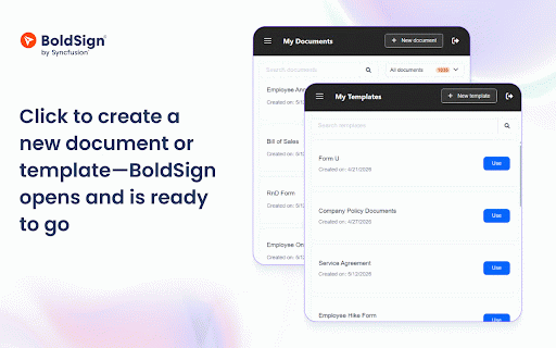 BoldSign: eSignature & Document Signing :: Send, sign, and manage documents. Get instant signing notifications directly from your browser toolbar.