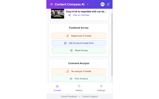 Content Compass AI :: Unlock AI YouTube insights! Analyze comments (sentiment, topics, ideas) & create AI surveys in seconds.