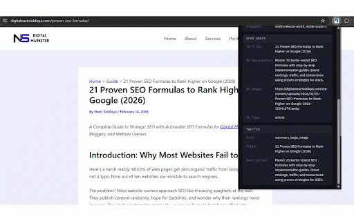 Meta Tag Reader :: Reads SEO meta tags from any webpage — includes Open Graph, Twitter Card, canonical, robots, and more.
