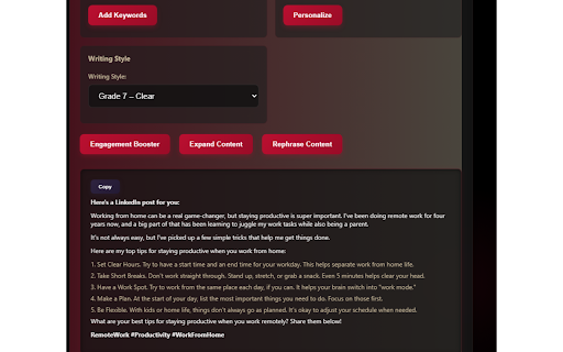 Linkedin Content Generator :: Create powerful LinkedIn posts in seconds.
