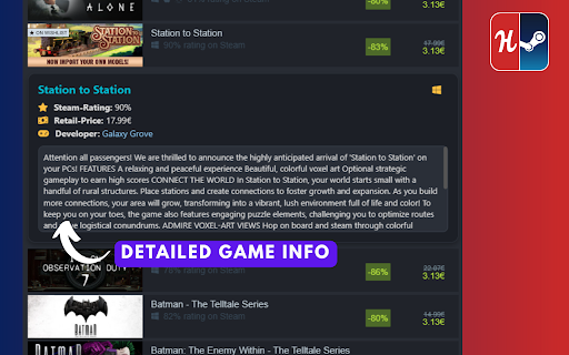 Steamify Humble Bundle :: Changes the appearance of Humble Bundle's game bundle pages into a cleaner, Steam Store-inspired layout for easier browsing.