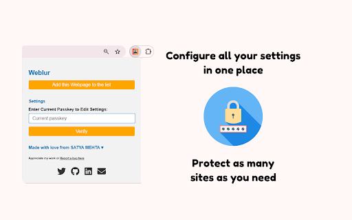 Weblur - We Value Your Privacy :: Blur specific webpages with passkey protection