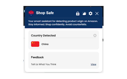 Shop Safe - Amazon :: A browser extension to identify the country of origin of products on Amazon.