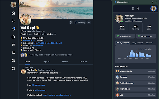 Bluesky Boost :: Bluesky Boost is a side panel extension which enhances and enriches your bsky.app experience
