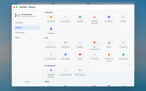 HomepageTab New Tab :: Favorite sites, bookmarks and to-dos at a glance. Customize widgets to make your browser homepage your own.