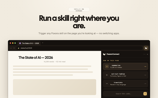 Foxora :: Foxora Desktop Chrome integration — gives Foxora agents real browser control