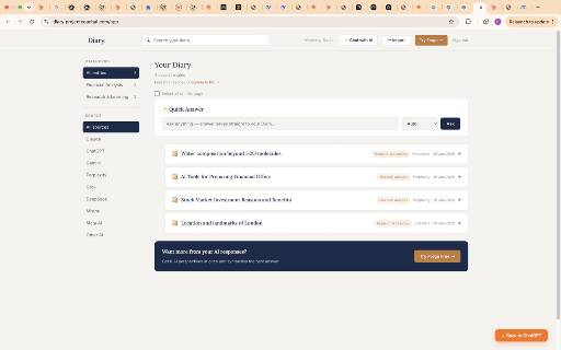 Forge Diary :: Save any AI response in one click. One place, organised automatically, stored for life.