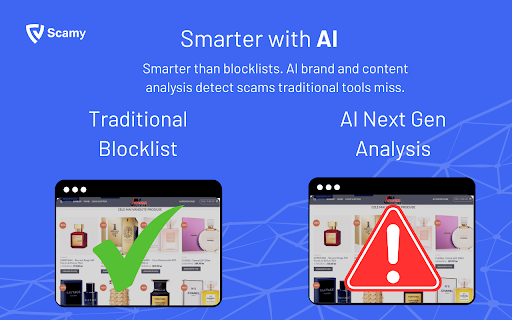 Scamy :: Advanced scam and malicious URL detection with user statistics.