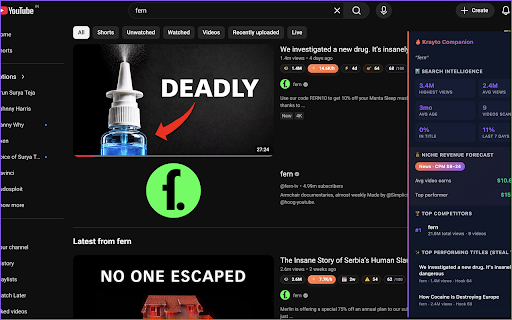 Krayto — YouTube Intelligence :: Real-time VPH, outlier detection, and AI script generation — inline on every YouTube video.