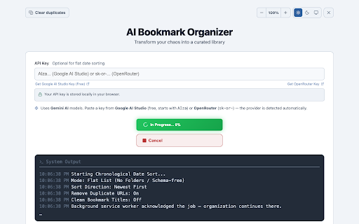 AI Bookmark Organizer :: Organize your bookmarks using AI with Google Gemini.