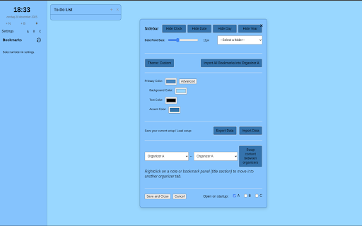 NewTab Startpage Organizer Dashboard :: A customizable startpage with your bookmarks, notes, todo lists, kanban boards and more.