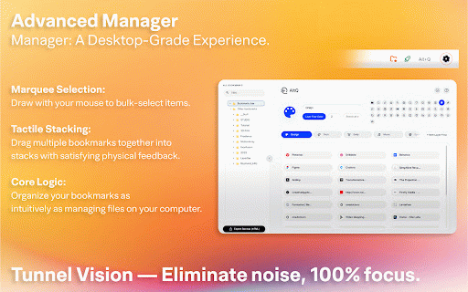 AltQ - Bookmark Layers & Tab Stash Manager :: Organize bookmarks & tabs in visual Layers. A Zero-UI manager to stash sessions, declutter your sidebar & stay in the flow. (Alt+Q)