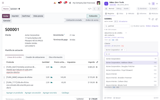 Odoo Dev Tools :: Odoo 15–19 developer tools: inspect fields and buttons, edit records, get XPaths, run methods, preview reports.