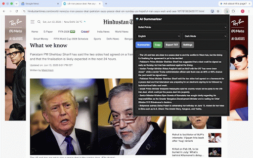 AI Summarizer :: AI Summarizer is a lightweight Chrome extension that helps users quickly understand articles and webpages using AI-powered…