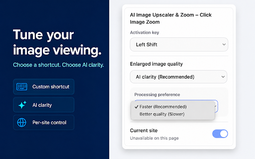 AI Image Upscaler & Zoom – Click Image Zoom :: Local AI image upscaler for web images with shortcut zoom, pan, and 4x enhancement.