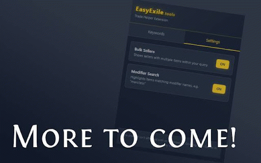 EasyExile Trade Extension :: PoE trading helper: View dust values, find bulk sellers, highlight items by modifiers, and search with keywords.