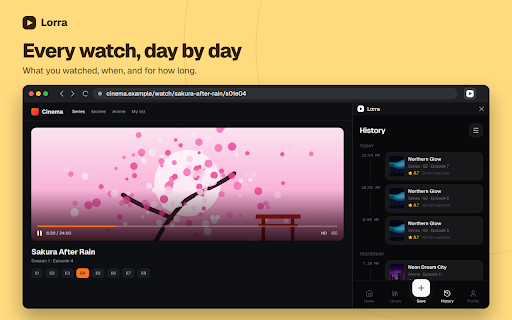 Lorra — Remember what you watch :: Save and track the movies, series and anime you watch across any website.