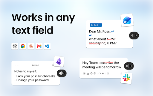 voiceappear: Smart Speech to Text Dictation & Voice Typing :: Voice typing on any website. Hold a shortcut, speak, and your words appear as clean, ready-to-send text.