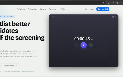 Stopwatch — Floating Timer for Every Tab :: A draggable, resizable stopwatch that stays in sync across every tab, with lap times and accurate background timing.