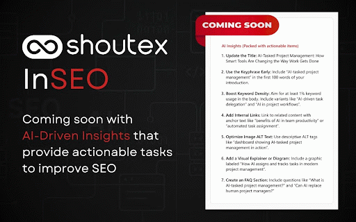 ShoutEx InSEO :: Analyze any page’s SEO with ShoutEx InSEO: A fast, light Chrome extension scoring titles, tags, links & more. AI insights soon.