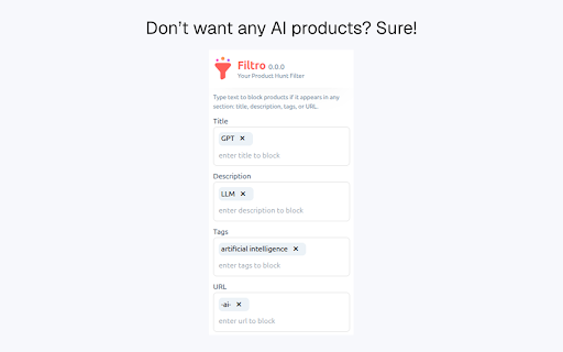Filtro :: Filtro - Your Product Hunt Filter
