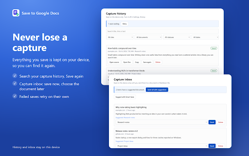 Save to Google Docs :: Save text, articles and whole ChatGPT, Claude or Gemini chats to your own Google Docs. Alt+S to choose a doc.