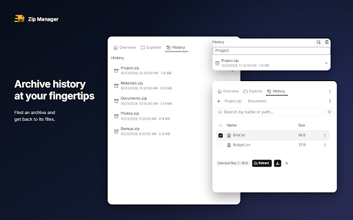 Zip Manager: ZIP, 7z & RAR :: Create ZIP and 7z files in your browser. Browse and extract ZIP, 7z and RAR archives. No file uploads.