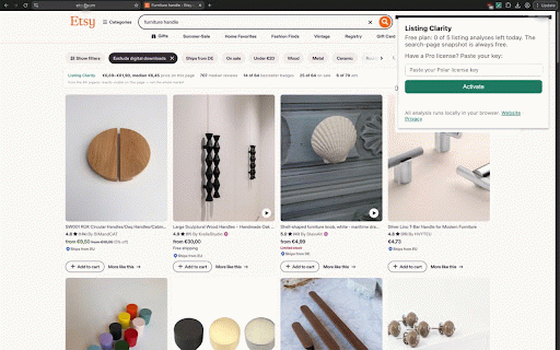 Listing Clarity :: Honest, on-page listing analysis for Etsy sellers. Every number tells you where it comes from.