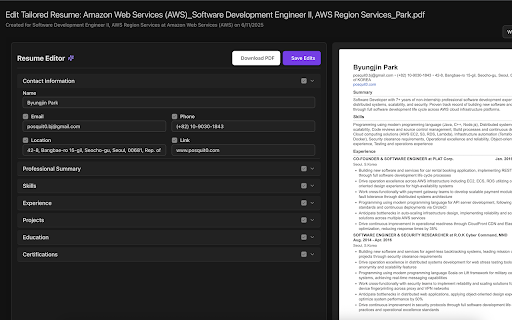 ReflexCV - Tailor Your Resume to Any Job — In 1 Click. :: ReflexCV rewrites your resume for each job post using powerful AI. No copy-pasting.