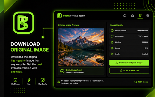 Boztik Creative Toolkit :: Analyze images, extract color palettes, reverse search and download images. Built for photographers, designers and creators.
