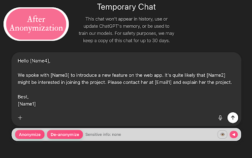 Mask My Chat :: Anonymize sensitive personal data before sending messages on ChatGPT.