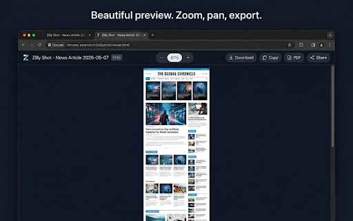 Zilly Shot - Full Page Screenshot & Screen Capture :: The cleanest and fastest way to capture full webpages. One click. Beautiful results.