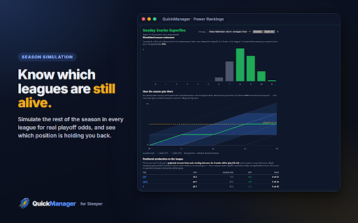 QuickManager: Fantasy for Sleeper :: Manage every Sleeper fantasy football league at once: autosub, lineup optimizer, live scoreboard, waivers, trades, power rankings.