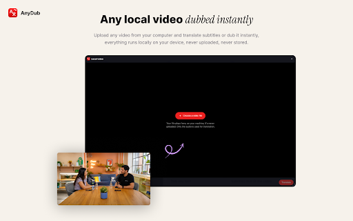 AnyDub :: Real-time translation of any audio in your browser: videos, podcasts, calls. Hear it in your language.