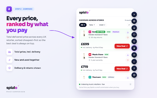 Spialo: Music Gear Price Comparison :: Compare music gear prices across retailers as you browse.