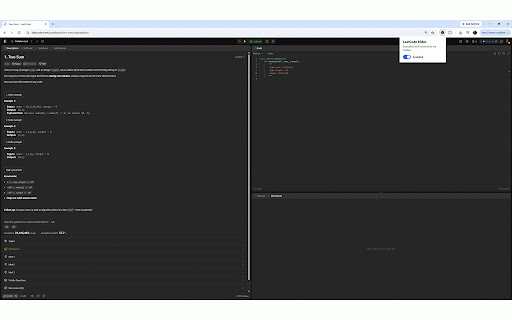 LeetCode Example & Constraint Hider :: Hides the Examples and Constraints sections on LeetCode problem pages.