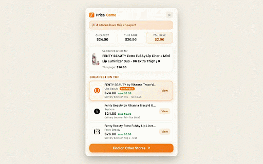 PriceGame — Price Comparison :: Instantly find the cheapest price across Amazon, Walmart, Target, Best Buy and more with a floating smart basket.