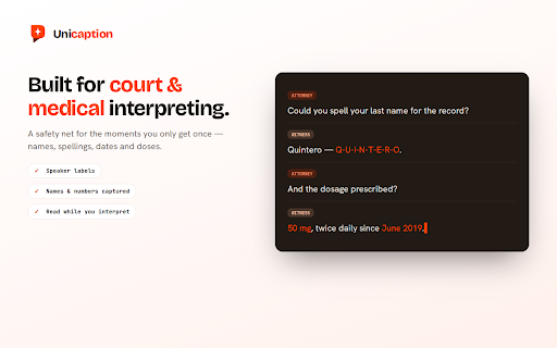 UniCaption - Live Subtitles & Translation :: Real-time subtitles & translation for any website — Zoom, Meet, YouTube, Teams. AI speech recognition with speaker detection.