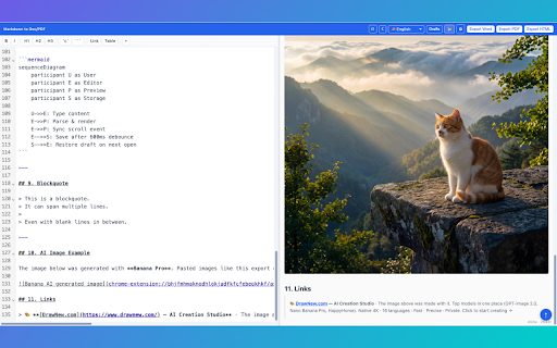 Markdown to Doc/PDF Converter :: Convert Markdown to Word (.docx), PDF & HTML locally — LaTeX math, Mermaid diagrams, templates. No upload, no signup.