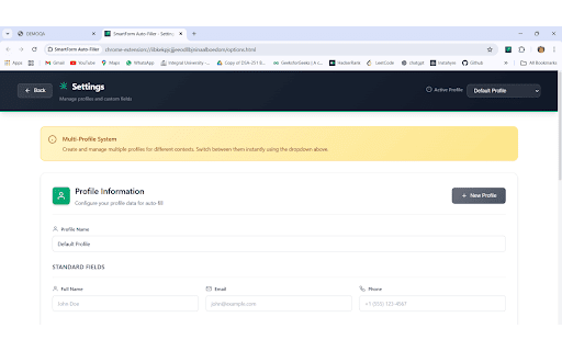 SmartForm Auto-Filler :: Auto-fill web forms with your profile or random test data. Perfect for developers, testers, and survey participants.
