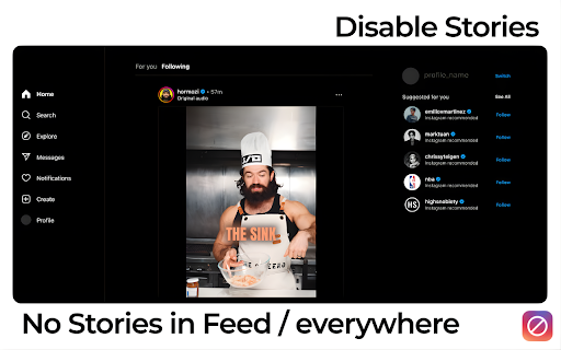 NoGram – Block Reels, Explore & Stories :: Block addictive Instagram content instantly with this extension.
