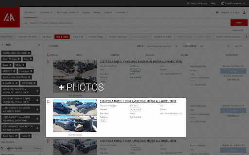 Auction Enhancer :: Adds photos to search list + VIN info. Save time and search vehicles with ease on Copart & IAAI auctions