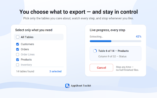 AppSheet Toolkit :: Extract AppSheet metadata and locally compare snapshots, analyze impact, review App Health, and generate technical documentation.
