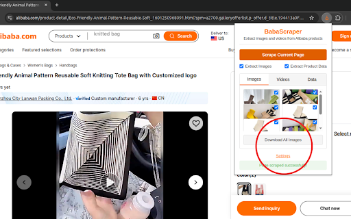 BabaScraper - Alibaba Image, Video & Data Scraper :: A Chrome extension for scraping product images, videos and data from Alibaba website