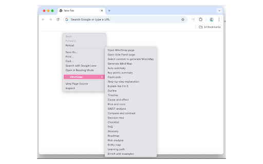MindSnap :: An AI tool that turns web content into visual mind maps - organize ideas, learn efficiently, and retain information longer.