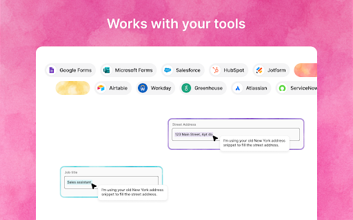 FillApp: AI Browser Agent :: AI browser agent that runs in your session. Fill forms, automate multi-tab workflows, handle data entry, and summarize content.