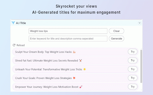 TubeNXT for YouTube :: Boost YouTube views with AI titles, SEO tools, keyword and competitor insights—TubeNXT helps you grow smarter