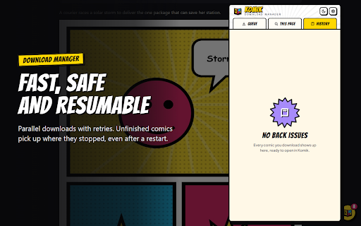 KomiK Downloader :: Download comics, manga and webtoons from any website as CBZ with titles, credits and tags embedded for the Komik reader.