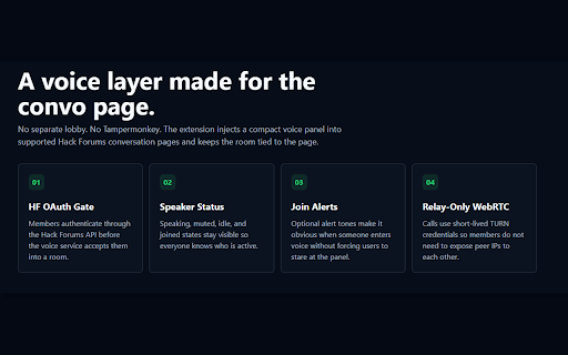 HF Convo Voice Chat :: Adds authenticated voice chat to Hack Forums convo pages.