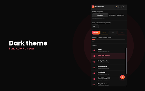 Suno Auto Prompter :: Batch generate songs on Suno.com from a JSON prompt list — V5.5 compatible